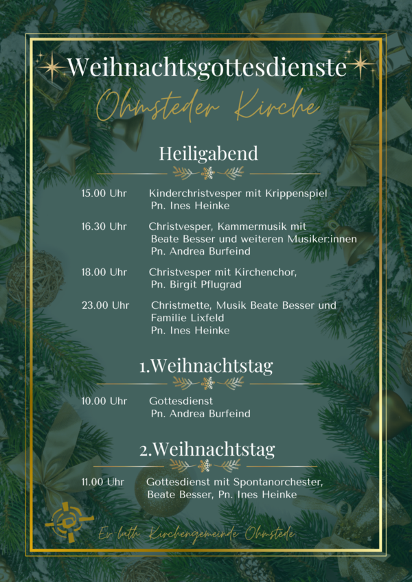Weihnachts Gottesdienste