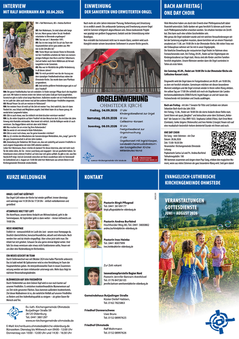 Veranstaltungskalender Juni-August