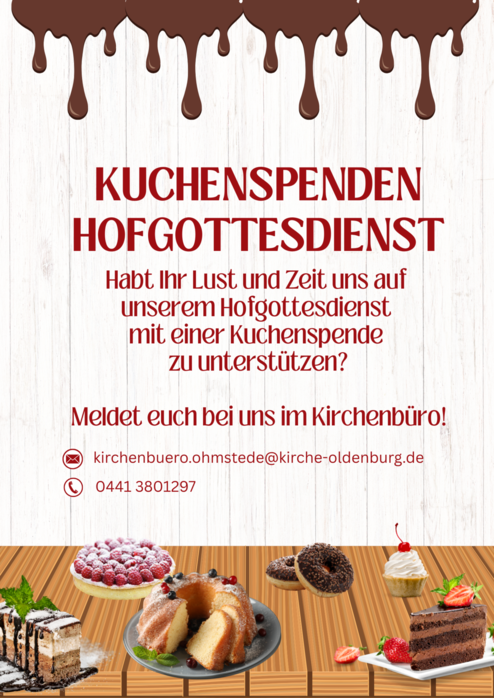 Plakat Kuchenspenden gesucht