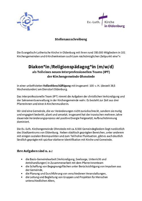 Stellenausschreibung